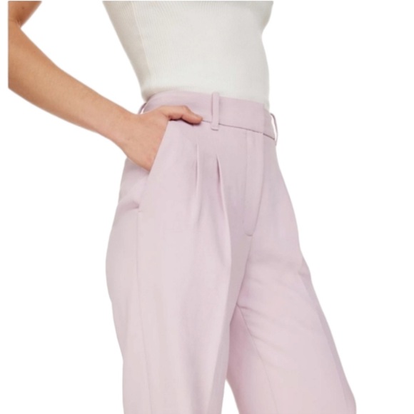 Aritzia Wilfred Pant High-Waist Wide Leg Japanese Crepe Trousers Size 4 Lilac - Picture 2 of 15